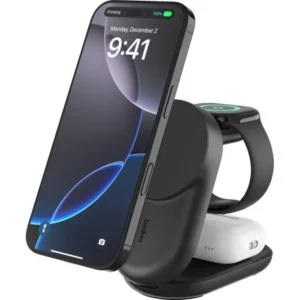 BELKIN UltraCharge Qi2 3-in-1 Magnetic 25 W Wireless Charger - Black